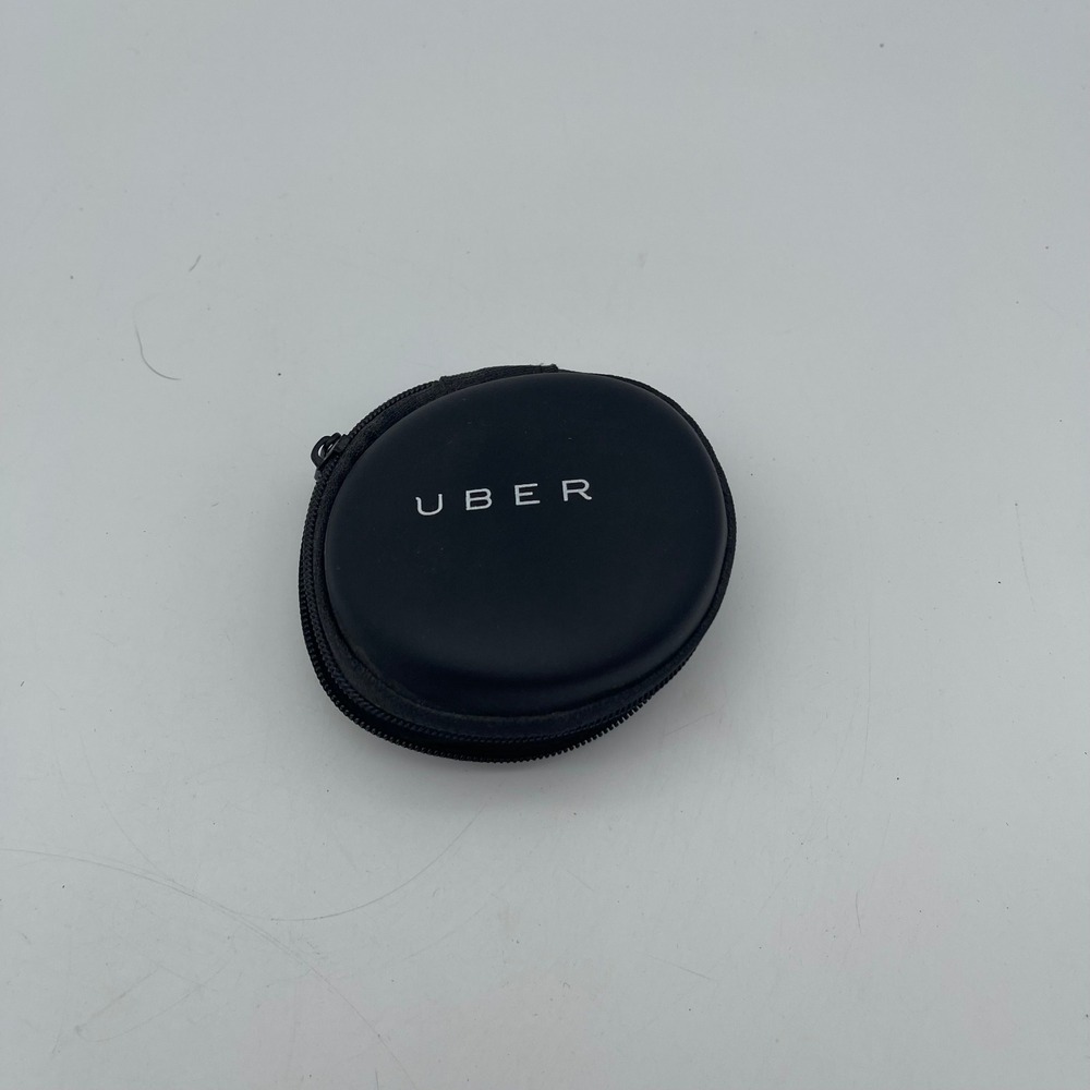 Uber Wired In-Ear Headphones with Zippered Hardshell Carrying Case Black Silver